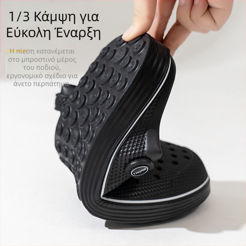 Ανδρικά παπούτσια Hole Shoes, καλοκαιρινά εξωτερικά ρούχα, casual, παντόφλες Baotou με αίσθηση κόμπου, ανδρικά σανδάλια θαλάσσης με μαλακή σόλα και οδήγηση
