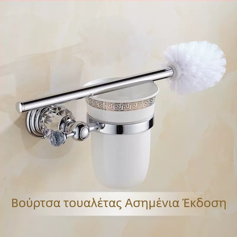 Βάση βούρτσας τουαλέτας ευρωπαϊκού στιλ Golden Crystal Series Antique Hardware Medant Toilet Supplies Set Wireless Cleaning Brush Set