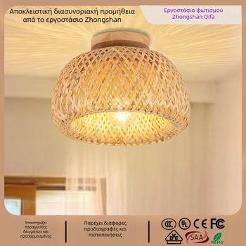 Διασυνοριακό Αμπαζούρ από Μπαμπού σε Αμερικάνικο Στυλ, σε Χωριό, για Σαλόνι, Είσοδο, Διάδρομο και Τραπεζαρία, Φωτιστικό Οροφής από Μπαμπού και Ξύλο, Προϊόν με Ζεστές Πωλήσεις σε Διασυνοριακό Χώρο