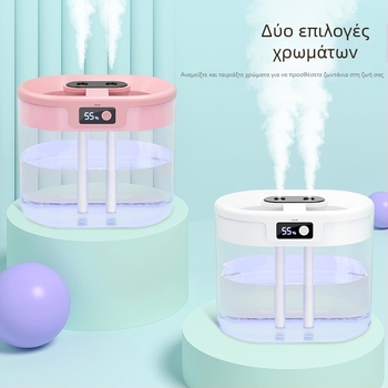 Νέος διασυνοριακός υγραντήρας διπλού πίδακα μεγάλης χωρητικότητας οικιακός αθόρυβος υγραντήρας πλήρωσης γραμμής USB με σπρέι υγραντήρα νυχτερινού φωτός