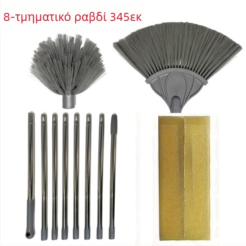 Σκούπα αφαίρεσης σκόνης 425cm εξαιρετικά μεγάλου μήκους, 2 ανταλλακτικές κεφαλές καθαρισμού τοίχου οροφής, ρυθμιζόμενο μήκος