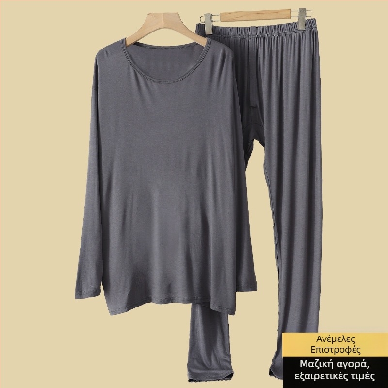 150 κιλά Μεσήλικες και Ηλικιωμένοι Μπαμπάς Plus Size Plus Size Ρούχα και Μακρύ Παντελόνι για Άνδρες με Χοντρό Φόρεμα, Άνετο και Ζεστό Κοστούμι