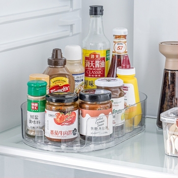 Δίσκος αποθήκευσης ψυγείου με περιστρεφόμενο δίσκο αποθήκευσης, φινίρισμα ποτών, δίσκος ελεύθερης περιστροφής 360 μοιρών, αφαιρούμενη και πλενόμενη σχάρα αποθήκευσης