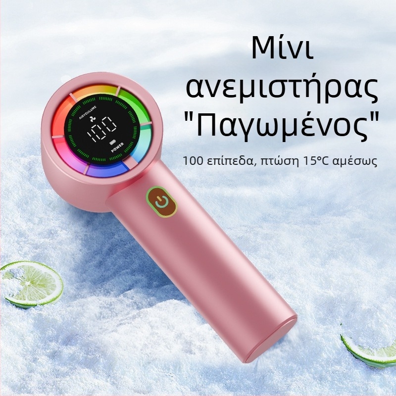 Μίνι φορητός ανεμιστήρας διασυνοριακής χρήσης, ψηφιακή οθόνη, αθόρυβος, μικρός ανεμιστήρας υψηλής ταχύτητας, φορητός, εξωτερικός ανεμιστήρας στροβίλου με φόρτιση USB