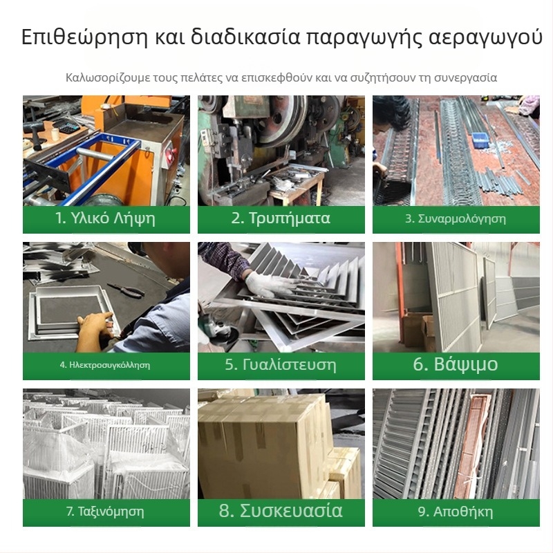 Διασυνοριακή έξοδος αέρα από κράμα αλουμινίου, εξωτερικός τοίχος, καμπύλη λεπίδα, αναπνεύσιμη, μονής στρώσης, έξοδος κεντρικού κλιματισμού, επεξεργασία