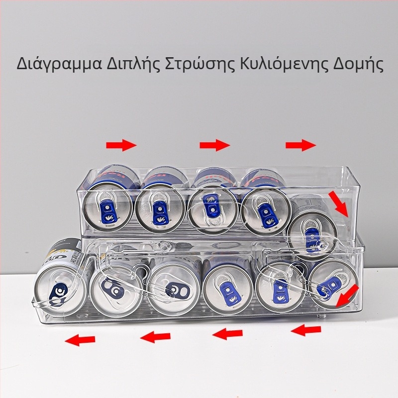 Καλοκαιρινό ψυγείο ποτών διπλής στρώσης κουτί αποθήκευσης πλαστικό διαφανές πτυσσόμενο δοχείο μπύρας κόλα τύπου συρταριού αποθήκευσης