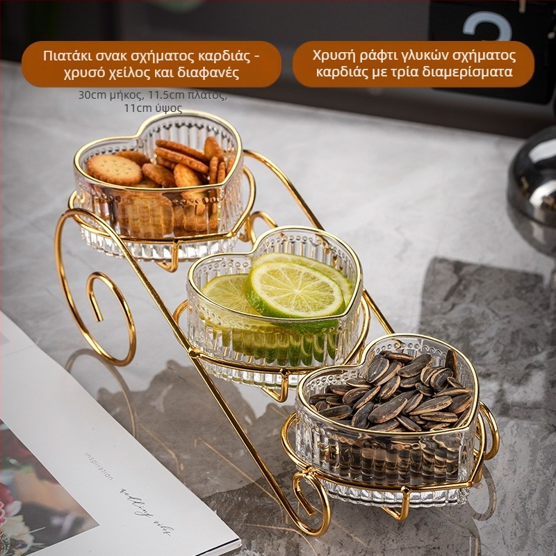 Πιάτο φρούτων Πολυστρωματικό τραπεζάκι σαλονιού για το σαλόνι Πιάτο γλυκών για το σπίτι Πιάτο σνακ για το απογευματινό τσάι Ελαφριά πολυτελή στολίδια