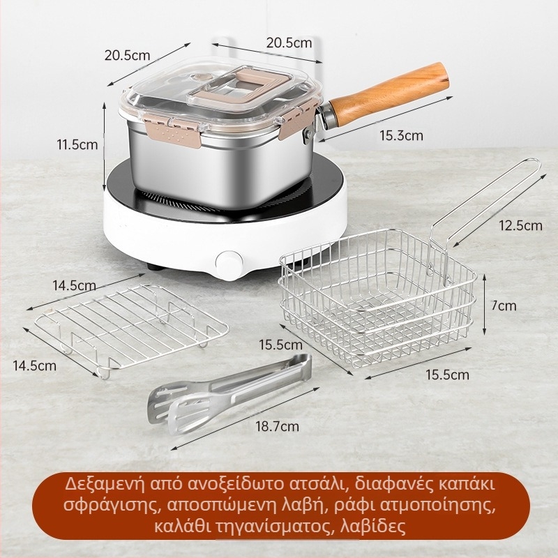 - Διασυνοριακή Ιαπωνική Τετράγωνη Φριτέζα από Ανοξείδωτο Ατσάλι, Οικιακή Γαλατιέρα, Γαλατιέρα με Νουντλς, Φορητή Φριτέζα Τεμπούρα Εξωτερικού Χώρου