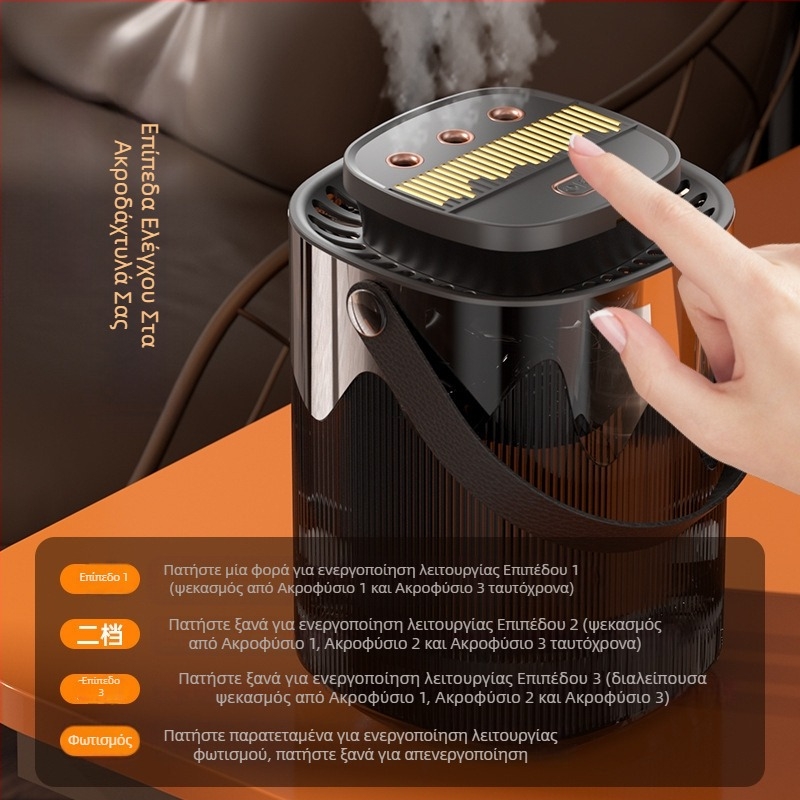 Νέος διασυνοριακός υγραντήρας τριών ψεκασμών, μεγάλος ψεκασμός 3L, μεγάλης χωρητικότητας, οικιακός υγραντήρας σίγασης για έγκυες μητέρες με νυχτερινό φως