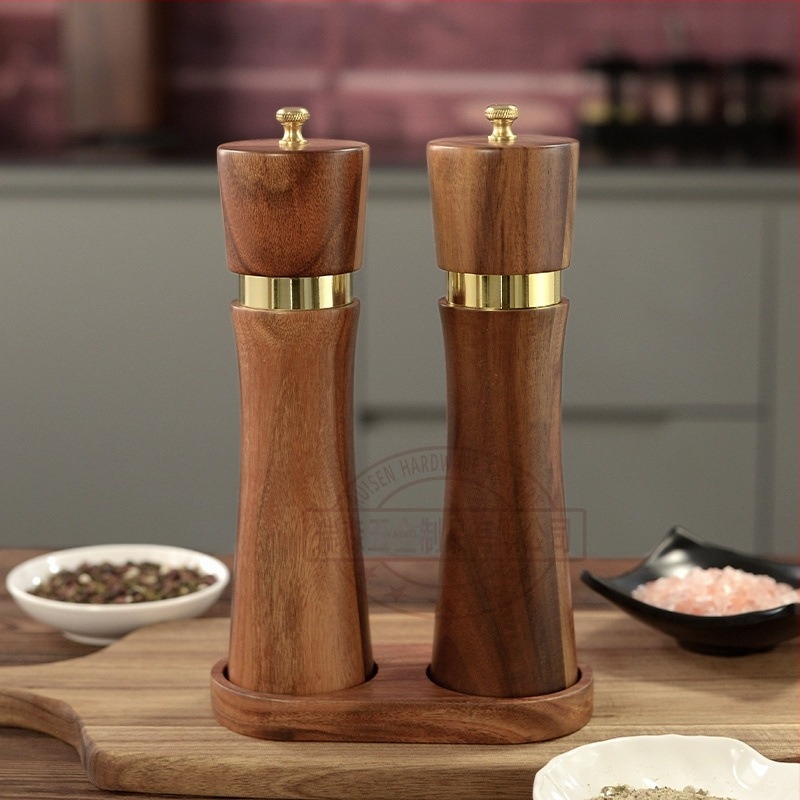 Ξύλινος μύλος πιπεριού Χειροκίνητος κεραμικός πυρήνας ακακίας ξύλο πιπεριού θαλασσινό αλάτι πολλαπλών χρήσεων μύλος κοπής οικιακών πολλαπλών χρήσεων εργαλεία κουζίνας