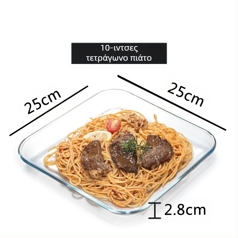 Πιάτο τριών μερών από σκληρυμένο γυαλί, πιάτο πρωινού, πιάτο φαγητού, πιάτο διαχωρισμού, πιάτο φρούτων, πολυλειτουργικό πιάτο πιάτων