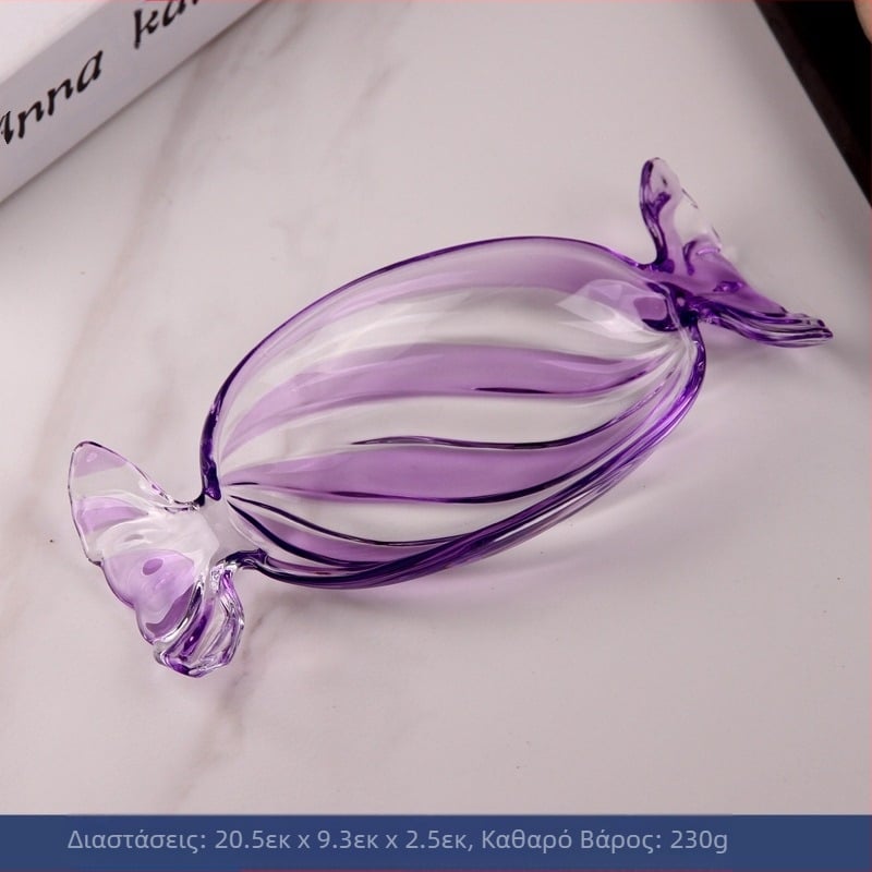 Πιάτο φρούτων από έγχρωμο γυαλί, δημιουργικό πιάτο σε σχήμα καραμέλας, πιάτο καραμέλας, οικιακό σαλόνι, πιάτο αποξηραμένων φρούτων, πιάτο φαγητού, πιάτο φρούτων