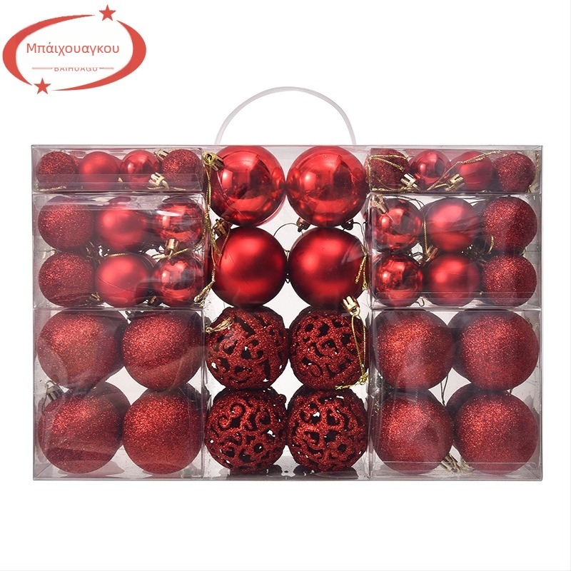 Ψημένες Χριστουγεννιάτικες Μπάλες 100 Τεμάχια Χριστουγεννιάτικα Διακοσμητικά Στολίδια 6 Στυλ 6 Χρώματα Πλαστικές Μπάλες Χριστουγεννιάτικο Δώρο Κατασκευαστής Τυφλού Κουτιού