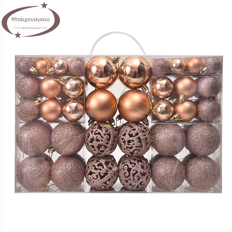 Ψημένες Χριστουγεννιάτικες Μπάλες 100 Τεμάχια Χριστουγεννιάτικα Διακοσμητικά Στολίδια 6 Στυλ 6 Χρώματα Πλαστικές Μπάλες Χριστουγεννιάτικο Δώρο Κατασκευαστής Τυφλού Κουτιού