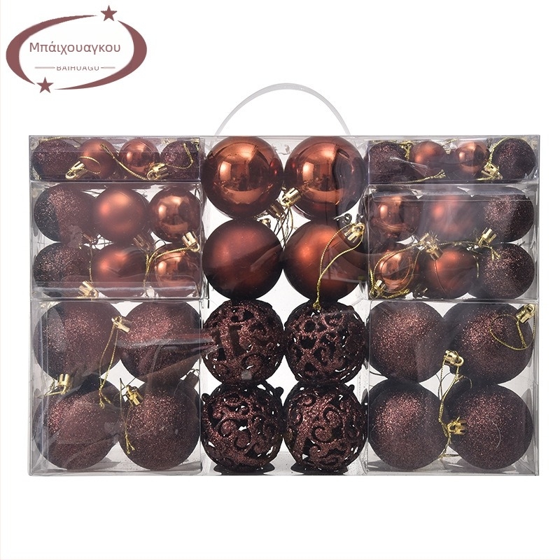 Ψημένες Χριστουγεννιάτικες Μπάλες 100 Τεμάχια Χριστουγεννιάτικα Διακοσμητικά Στολίδια 6 Στυλ 6 Χρώματα Πλαστικές Μπάλες Χριστουγεννιάτικο Δώρο Κατασκευαστής Τυφλού Κουτιού