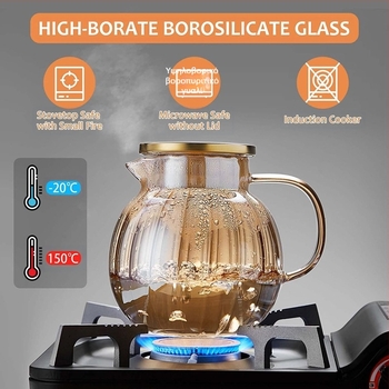 Νέος γυάλινος βραστήρας κρύου νερού, ανθεκτικός σε υψηλές θερμοκρασίες και ανθεκτικός σε εκρήξεις βραστήρας κρύου νερού, βραστήρας Lanling, πυκνωμένο οικιακό κύπελλο κρύου βρασμένου νερού μεγάλης χωρητικότητας