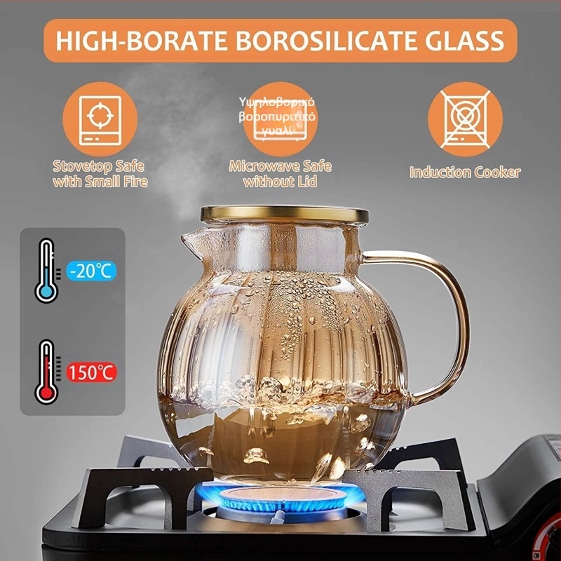 Νέος γυάλινος βραστήρας κρύου νερού, ανθεκτικός σε υψηλές θερμοκρασίες και ανθεκτικός σε εκρήξεις βραστήρας κρύου νερού, βραστήρας Lanling, πυκνωμένο οικιακό κύπελλο κρύου βρασμένου νερού μεγάλης χωρητικότητας