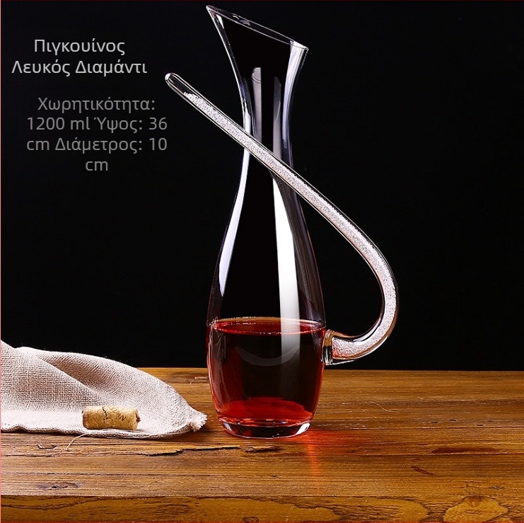 Κρυστάλλινη καράφα κόκκινου κρασιού χωρίς μόλυβδο, δημιουργική γυάλινη καράφα, γρήγορο σετ οινοπνευματωδών ποτών, ποτήρι κόκκινου κρασιού