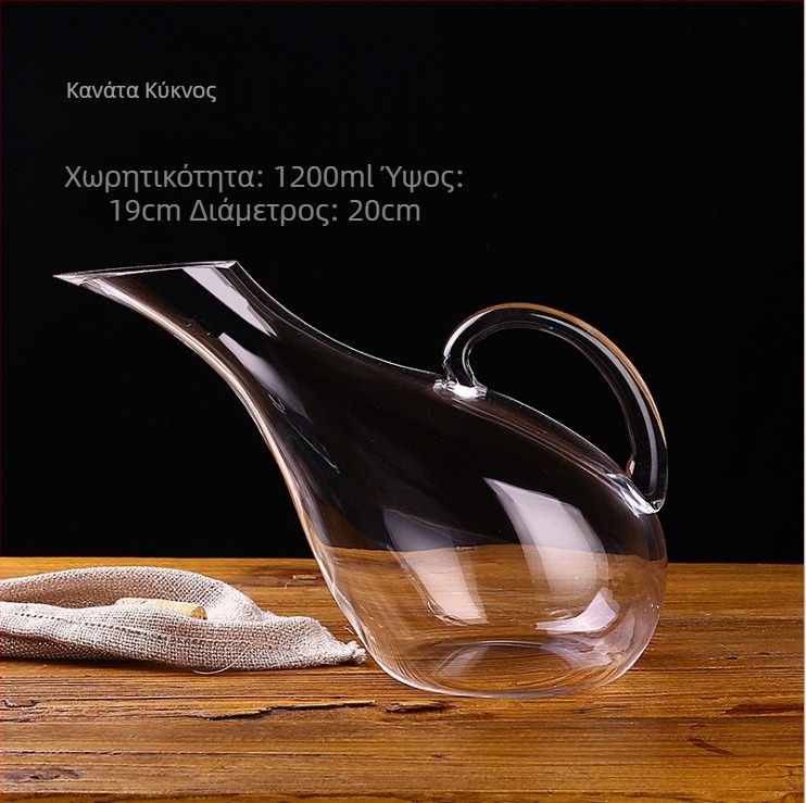 Κρυστάλλινη καράφα κόκκινου κρασιού χωρίς μόλυβδο, δημιουργική γυάλινη καράφα, γρήγορο σετ οινοπνευματωδών ποτών, ποτήρι κόκκινου κρασιού