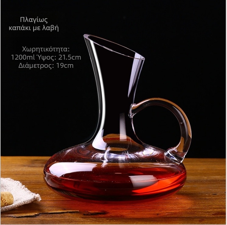 Κρυστάλλινη καράφα κόκκινου κρασιού χωρίς μόλυβδο, δημιουργική γυάλινη καράφα, γρήγορο σετ οινοπνευματωδών ποτών, ποτήρι κόκκινου κρασιού