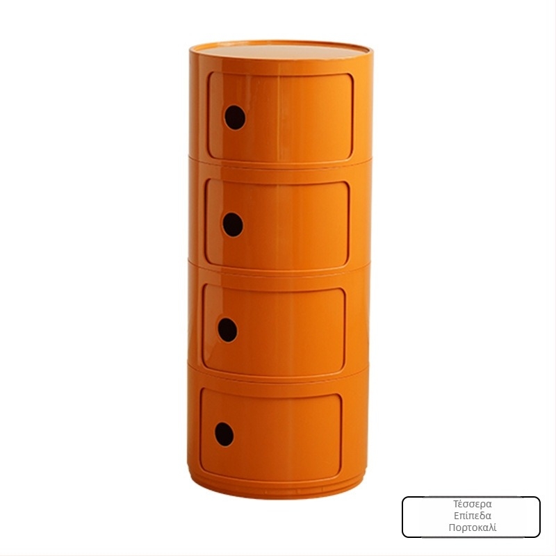 Nordic Ins Internet Celebrity Στρογγυλό Κομοδίνο Σύγχρονο Μινιμαλιστικό Πλαστικό Ντουλάπι Αποθήκευσης Ντουλάπι Αποθήκευσης Σαλόνι Πολυστρωματικό Μικρό Πλαϊνό Ντουλάπι