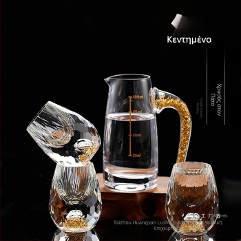 Χονδρικό χρυσό αλουμινόχαρτο λευκό ποτήρι κρασιού κρυστάλλινο γυαλί οικιακής χρήσης μικρό μέγεθος μονοκόμματο κύπελλο σφαίρας κινέζικου στυλ Yipin Jiangshan Jinshan κύπελλο κρασιού