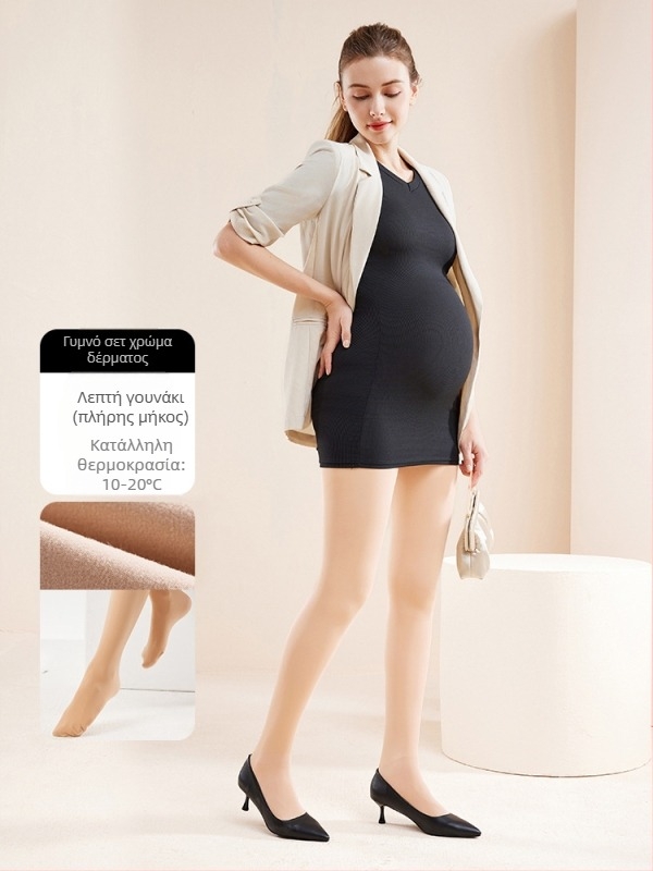 Ζεστό κολάν Chunyi για εγκυμοσύνη, με μαγική μάσκα και στήριξη ισχίου, ανόρθωση οπίσθιων, με επένδυση από φλις και παχύρρευστο καλσόν στο χρώμα του δέρματος