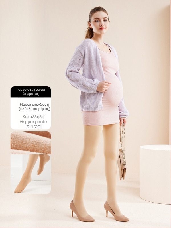 Ζεστό κολάν Chunyi για εγκυμοσύνη, με μαγική μάσκα και στήριξη ισχίου, ανόρθωση οπίσθιων, με επένδυση από φλις και παχύρρευστο καλσόν στο χρώμα του δέρματος