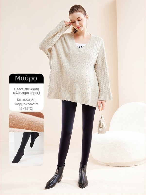 Ζεστό κολάν Chunyi για εγκυμοσύνη, με μαγική μάσκα και στήριξη ισχίου, ανόρθωση οπίσθιων, με επένδυση από φλις και παχύρρευστο καλσόν στο χρώμα του δέρματος