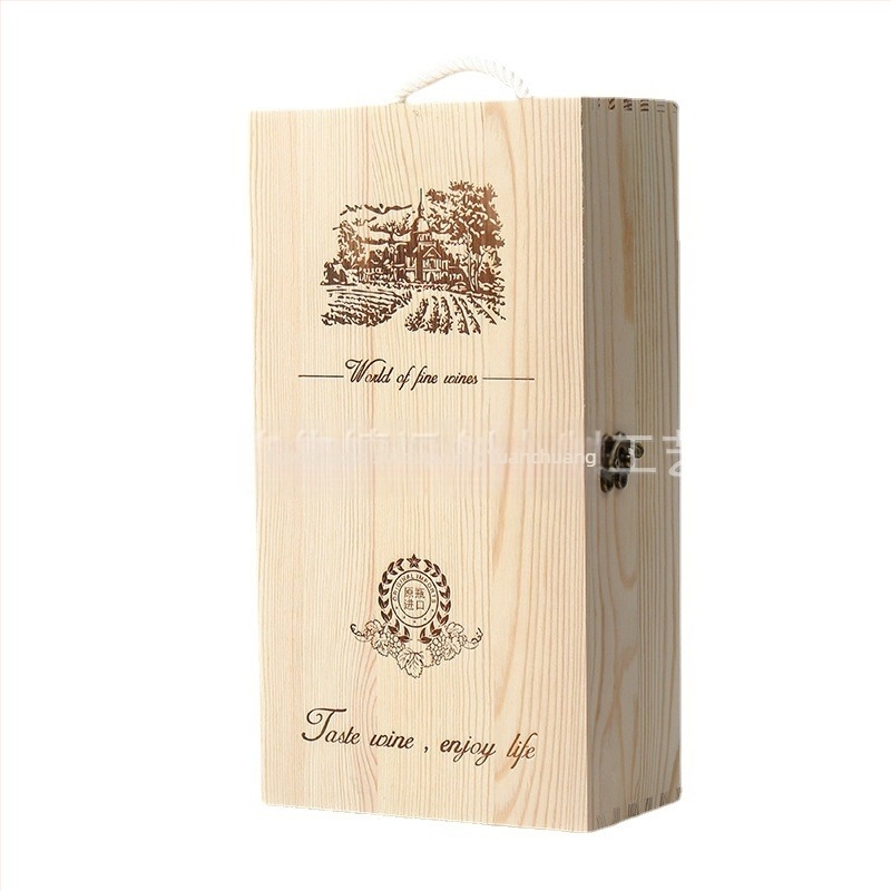 Κουτί κρασιού Κουτί κόκκινου κρασιού Διπλό ξύλινο κουτί κόκκινου κρασιού Διπλό εμφιαλωμένο ξύλινο κουτί Κουτί κρασιού Ξύλινο κουτί κόκκινου κρασιού Κουτί δώρου ξένου κρασιού