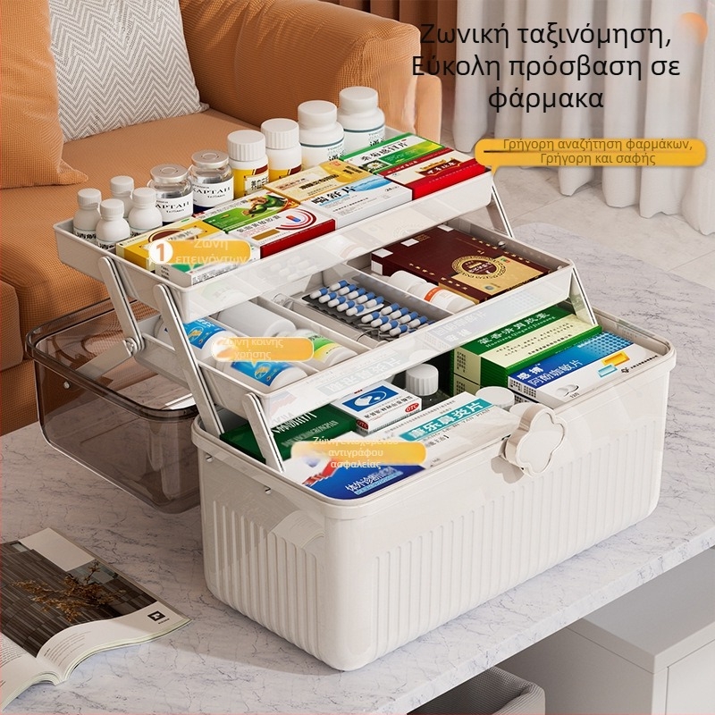 Φαρμακείο για το σπίτι Μεγάλο κουτί αποθήκευσης φαρμάκων Οικιακό κουτί φαρμάκων μεγάλης χωρητικότητας Ιατρικό κουτί φαρμάκων έκτακτης ανάγκης Ταξινόμηση φαρμακείου