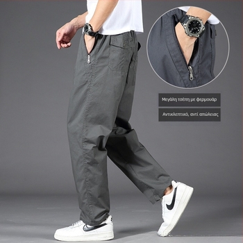 Παντελόνια Crossborder Ανδρικά Παντελόνια Εργασίας Παντελόνια με Φερμουάρ Χαλαρά Ανδρικά Παντελόνια Casual Φθινόπωρο/Χειμώνας Ρούχα Εργασίας για μεγάλα μεγέθη Ανδρικά Παντελόνια για Εξωτερικό Εμπόριο
