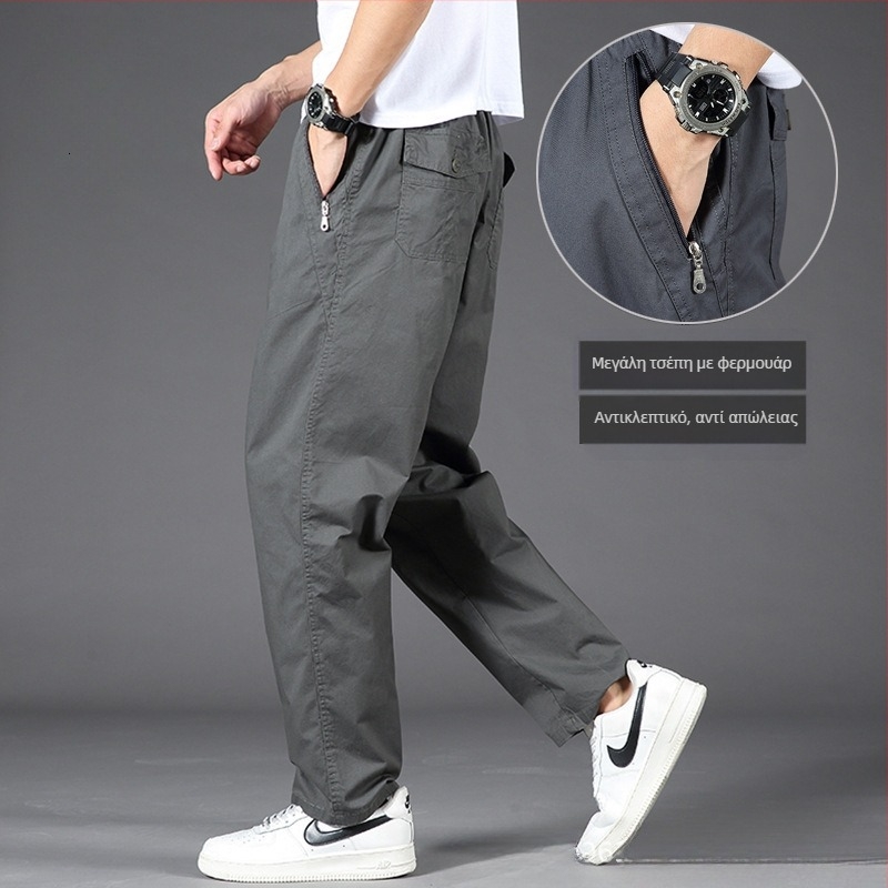 Παντελόνια Crossborder Ανδρικά Παντελόνια Εργασίας Παντελόνια με Φερμουάρ Χαλαρά Ανδρικά Παντελόνια Casual Φθινόπωρο/Χειμώνας Ρούχα Εργασίας για μεγάλα μεγέθη Ανδρικά Παντελόνια για Εξωτερικό Εμπόριο