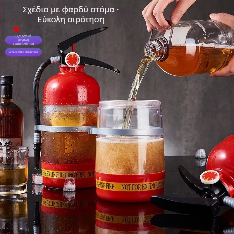 Καθαρό κόκκινο δημιουργικό βαρέλι μπύρας πυροσβεστήρας πίεσης χειρός κανόνι κρασιού μηχανή μπύρας βαρελίσιας μηχανής βαρελιού ποτών διανομέας κρασιού μίνι διανομέας νερού