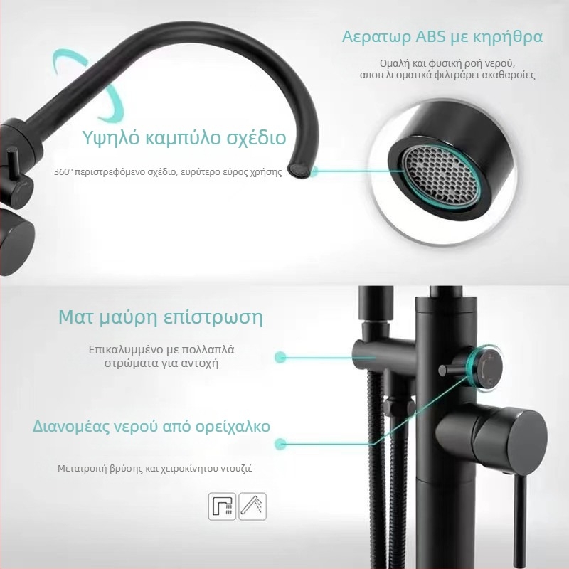 Βρύση μπανιέρας δαπέδου βρύση μπανιέρας χαλκού στήλης σπίτι ξενοδοχείο ζεστό και κρύο αυτόματο εργοστάσιο ελέγχου χονδρικής βρύση