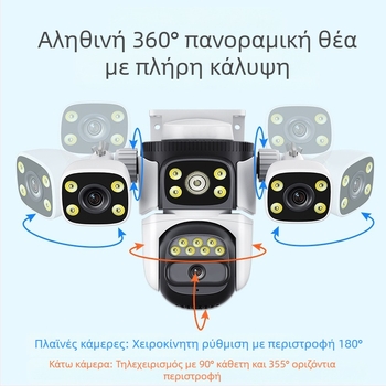 Εργοστασιακή άμεση ασύρματη κάμερα παρακολούθησης με τρία μάτια και σύνδεση με μπάλα, εξωτερική διπλή κάμερα ελεύθερης ροής, αδιάβροχη εξωτερική