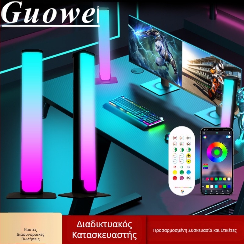 Φως παιχνιδιών ηλεκτρονικών σπορ Bluetooth μαγικό έγχρωμο φως ατμόσφαιρας υπολογιστή επιφάνειας εργασίας μουσική πολύχρωμο marquee 5050 ενσωματωμένο φως λήψης
