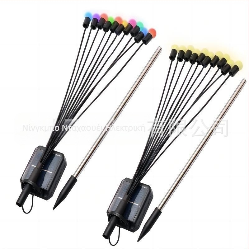 Ηλιακό φωτιστικό εξωτερικού χώρου με διακοσμητικό φως για γκαζόν Firefly, ατμόσφαιρα με μέδουσες, φωτιστικό κήπου με επίγεια βύσματα για διακοπές