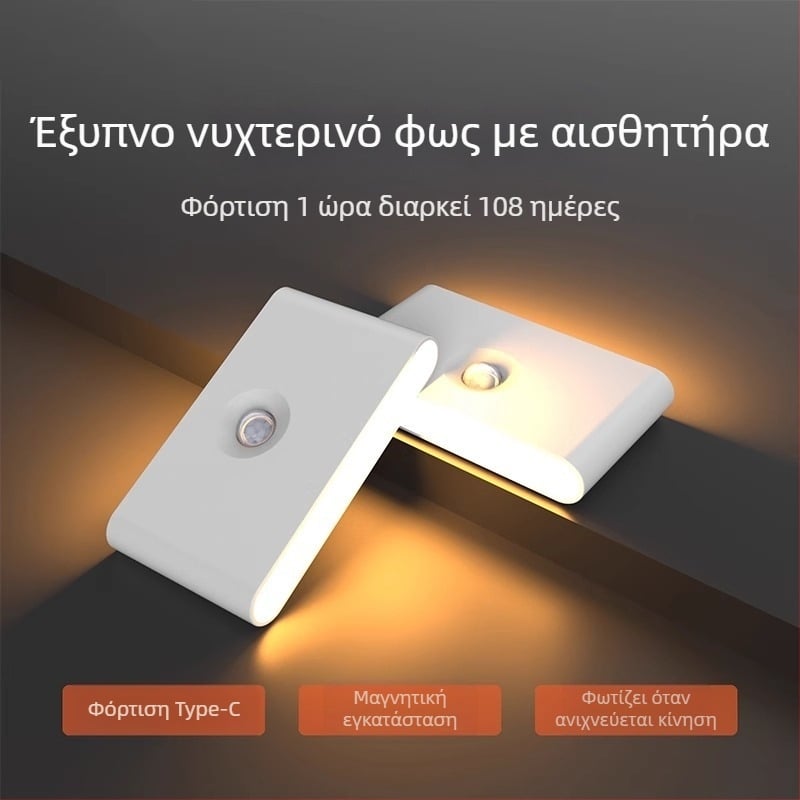 Διασυνοριακή σύνδεση έξυπνο νυχτερινό φως ανθρώπινο σώμα επαγωγική λάμπα υπνοδωματίου διάδρομος σκάλα αυτόματο έλεγχο φωτός μαγνητική λάμπα κομοδίνο φωτιστικό