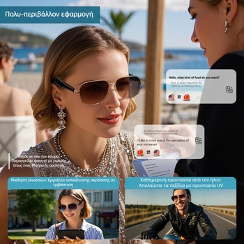 Έξυπνα γυαλιά Bluetooth με τηλεχειριστήριο για μετάφραση Ai, κάμερα Gy100 Sports Fashion, κομψό, αντι-UV, νέο στυλ