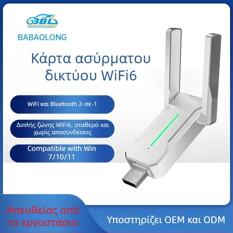 Κάρτα ασύρματου δικτύου Bluetooth BT5.4 WiFi6 χωρίς μονάδα δίσκου AX600 Bluetooth WiFi Δέκτης WiFi USB 2 σε 1