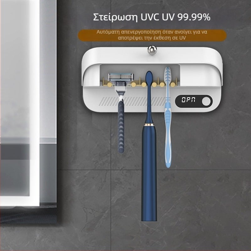 Νέα ξυράφια αποστείρωσης οδοντόβουρτσας με υπεριώδη ακτινοβολία που στεγνώνουν στον αέρα με 4 ράφια αποθήκευσης, εγκατάσταση χωρίς νύχια, ξυράφια για όλες τις χρήσεις