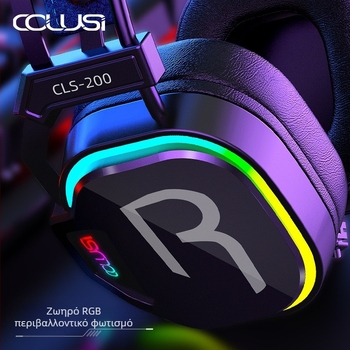 Ακουστικά RGB για παιχνίδια, ενσύρματα ηλεκτρονικά αθλήματα, κοτομπουκιές, USB, επιτραπέζιος υπολογιστής, φορητός υπολογιστής, μείωση θορύβου, διασυνοριακά, σε απόθεμα