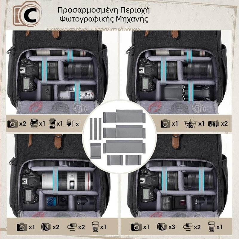 Απλή τσάντα πλάτης για φωτογραφίες εξωτερικού χώρου, αδιάβροχη και ανθεκτική στη φθορά, σχολική τσάντα από καμβά