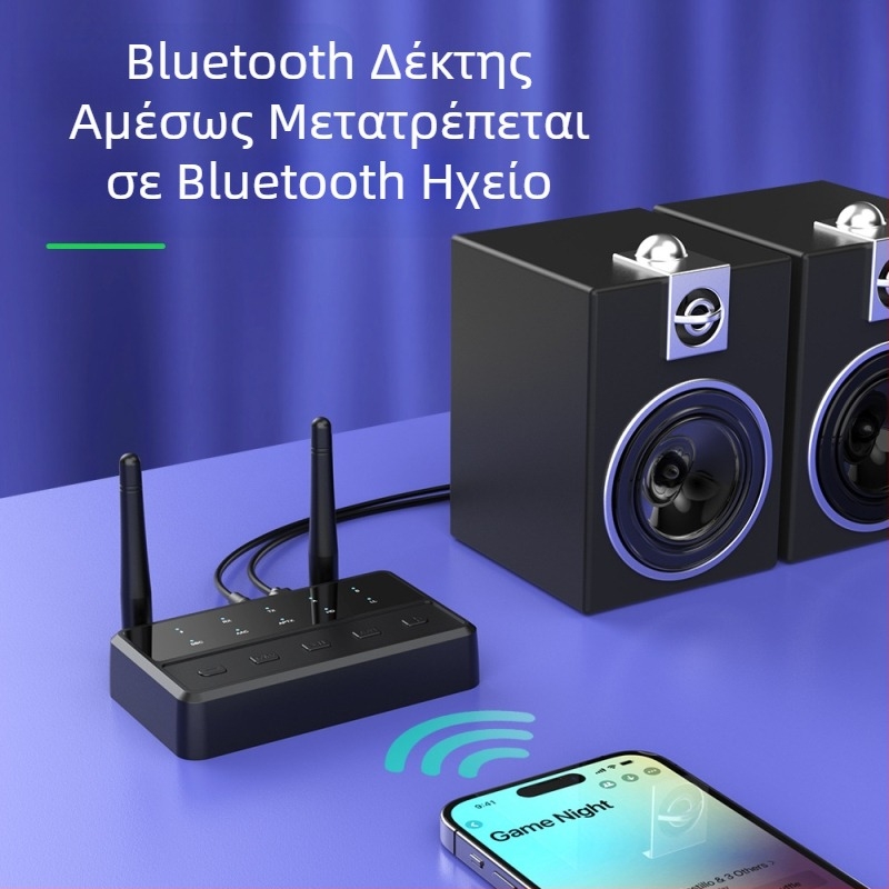 Ο νέος προσαρμογέας ήχου Bluetooth 5.3 με ποιότητα ήχου χωρίς απώλειες, δέκτη μουσικής Bluetooth Aptx, πομπός, ένα για δύο