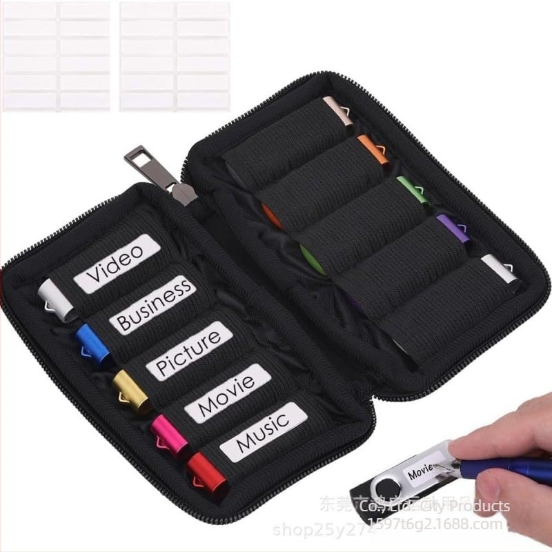 Υλικό κατάδυσης Μονάδα flash USB με ασπίδα U, φορητή αποθήκευση 6 καρτών, επαγγελματική τσάντα δίσκου U, 10 κάρτες, μονάδα flash USB μεγάλης χωρητικότητας, μαύρη προστατευτική τσάντα καλύμματος