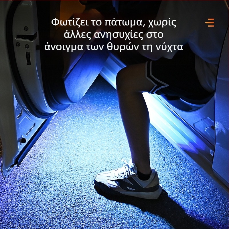 Προειδοποιητικό φως αυτοκινήτου, φως κατά της σύγκρουσης, φωτισμός πόρτας χωρίς καλωδίωση, πολύχρωμο φως περιβάλλοντος LED που αναβοσβήνει, σχεδιασμός χωρίς καλωδίωση