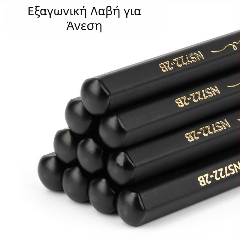 Μολύβι γραφής Deli New Sai Black Wood Hexagon Rod 2B με πυρήνα γραφίτη HB Black Super High Color Value (30 τεμάχια/κουτί)