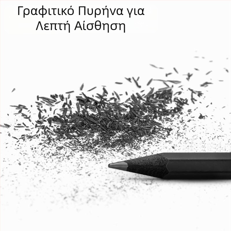 Μολύβι γραφής Deli New Sai Black Wood Hexagon Rod 2B με πυρήνα γραφίτη HB Black Super High Color Value (30 τεμάχια/κουτί)