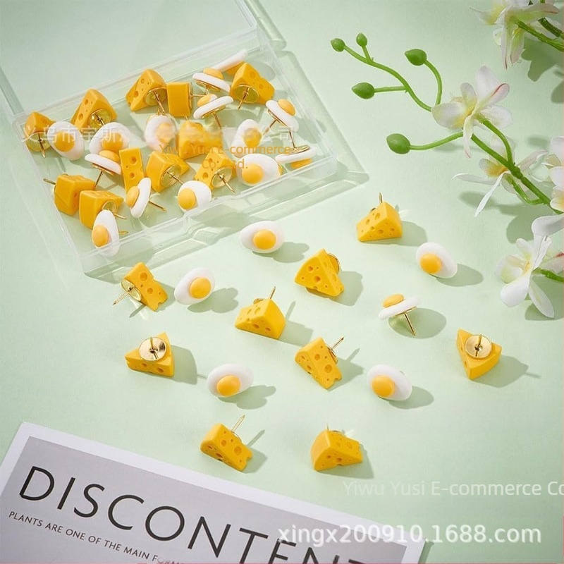 Εργοστάσιο Άμεση δημιουργική κινούμενα σχέδια χαριτωμένο τυρί αυγό πινέζα φελλού σανίδα ώθησης κοσμήματα νυχιών χειροποίητο diy χάρτη νυχιών